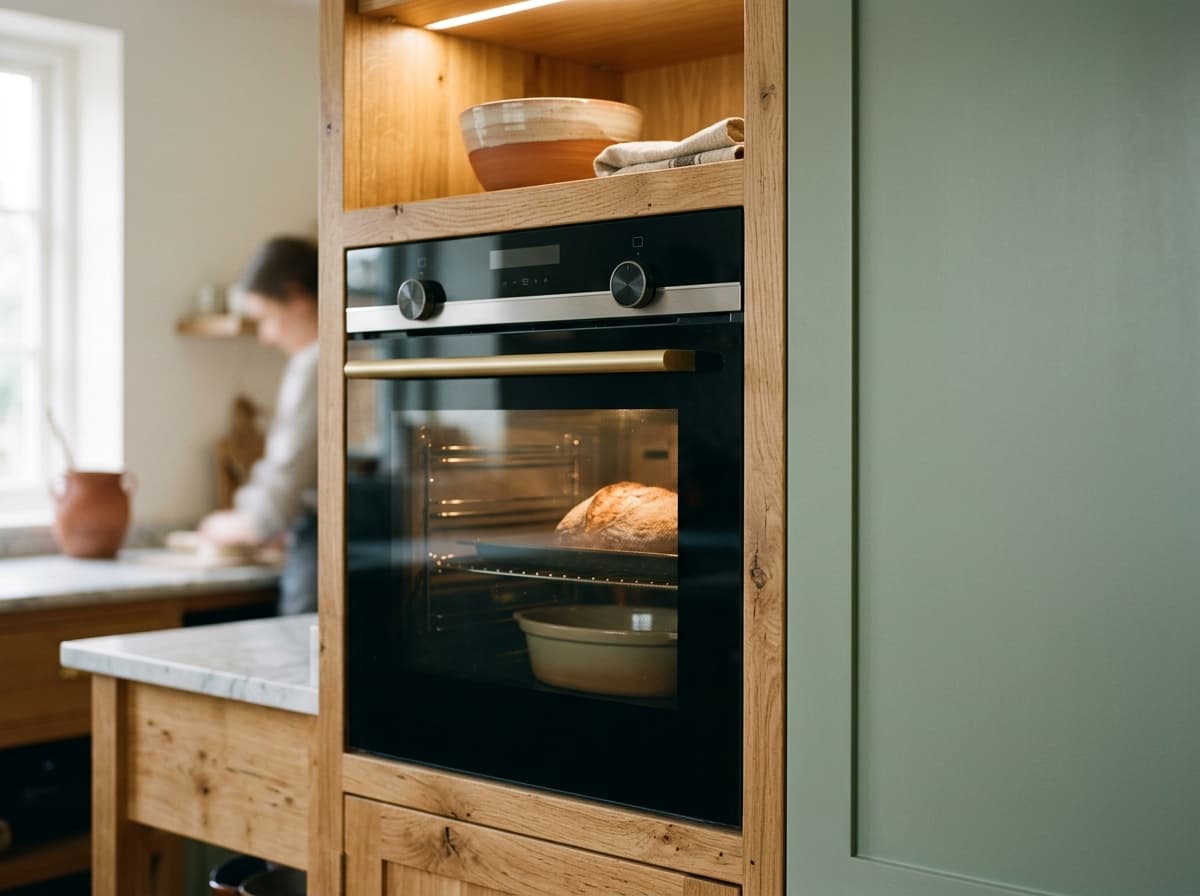 Électroménager encastré dans une cuisine par les menuisiers Kremer