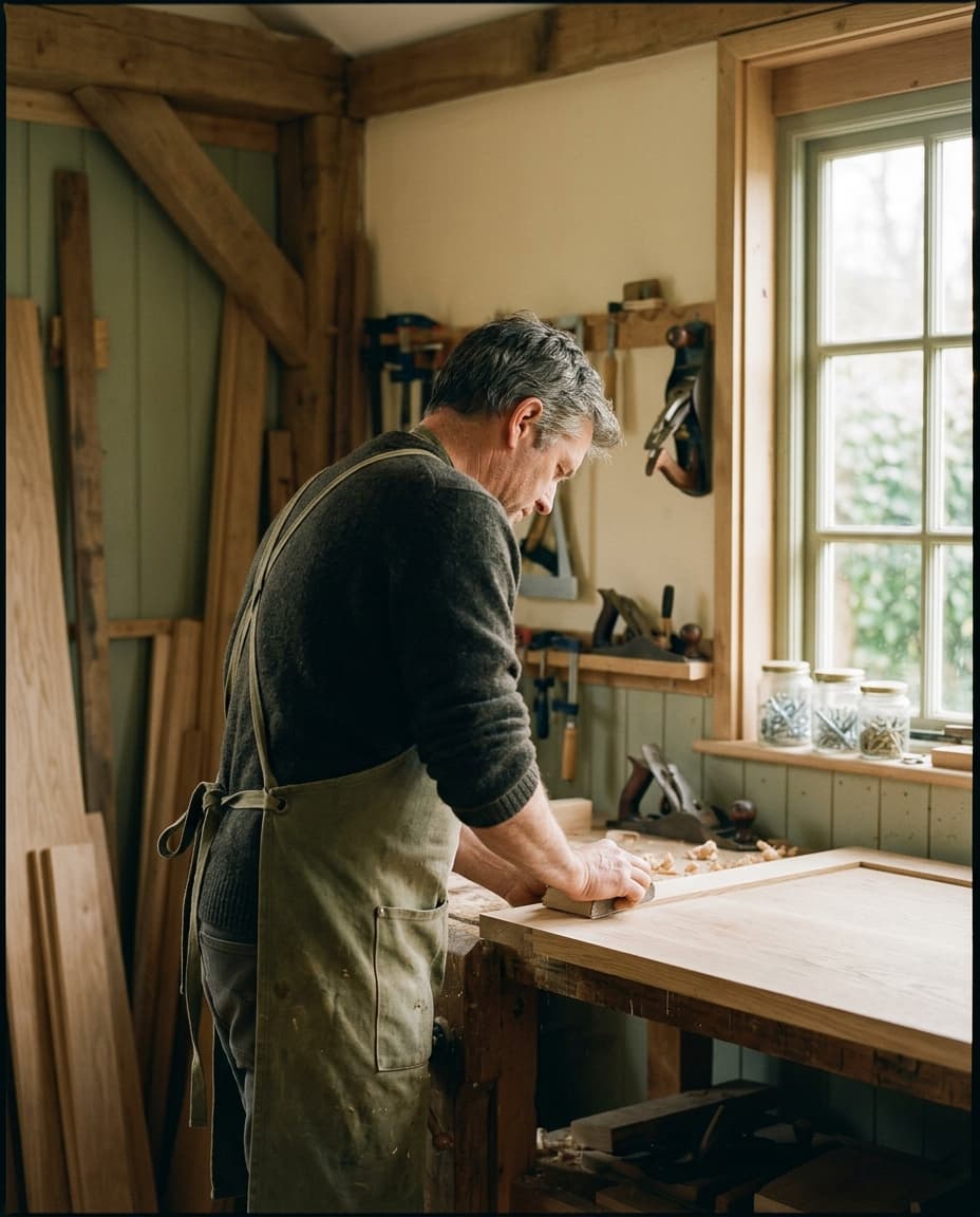 Tom Kremer, menuisier fondateur, à l'atelier de Capellen